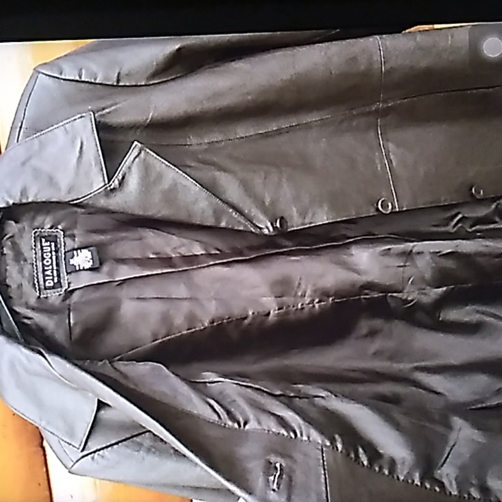 βοΈ Dialogue 100% Leather Jacket Coat 1X Washable NWOT - Picture 5 of 16